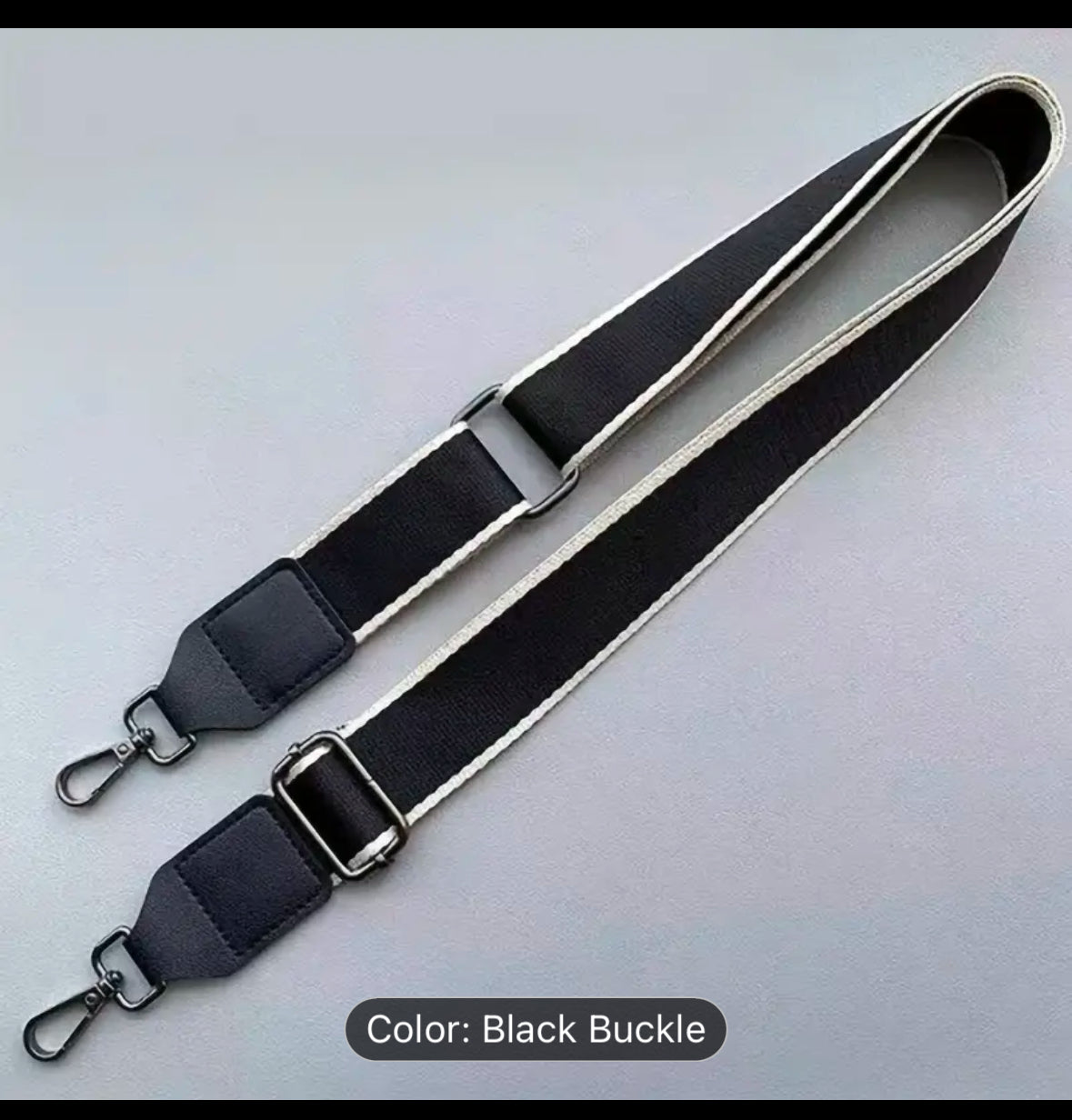 Black with creamy trim black buckles