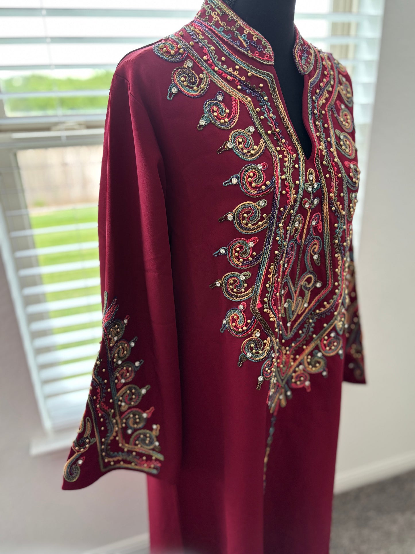 Pearl Bordeaux Abaya
