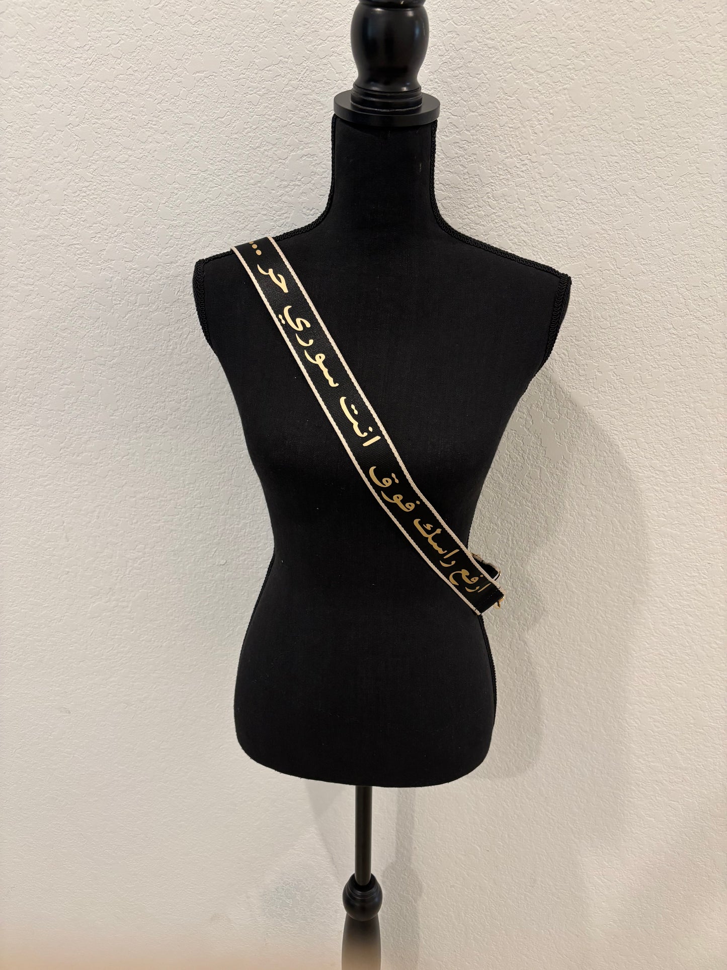 Free syria strap black with golden trim and flag