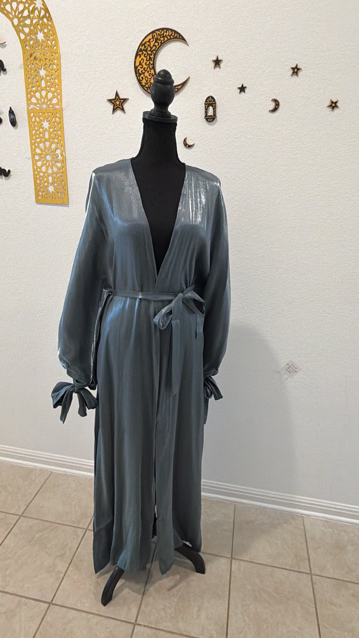 Bow Abaya Gray