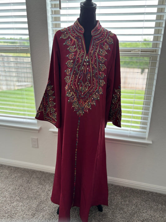 Pearl Bordeaux Abaya