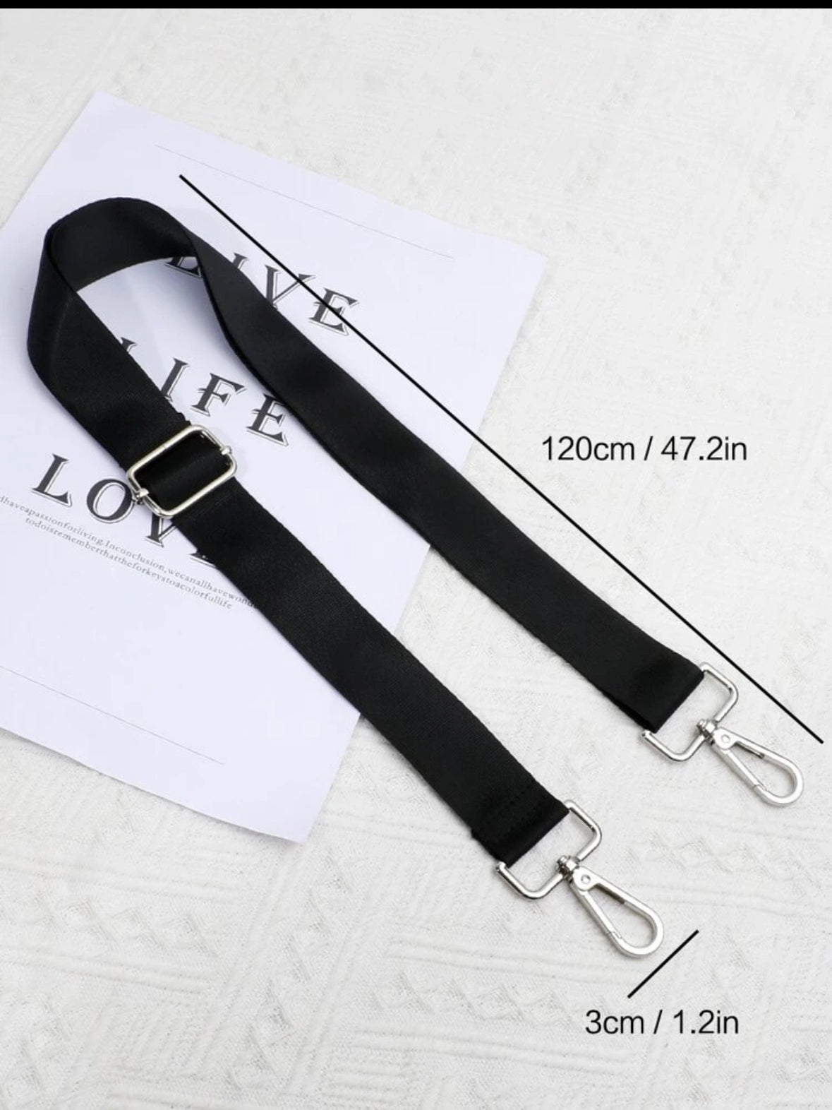 Black Sport strap with silver buckles