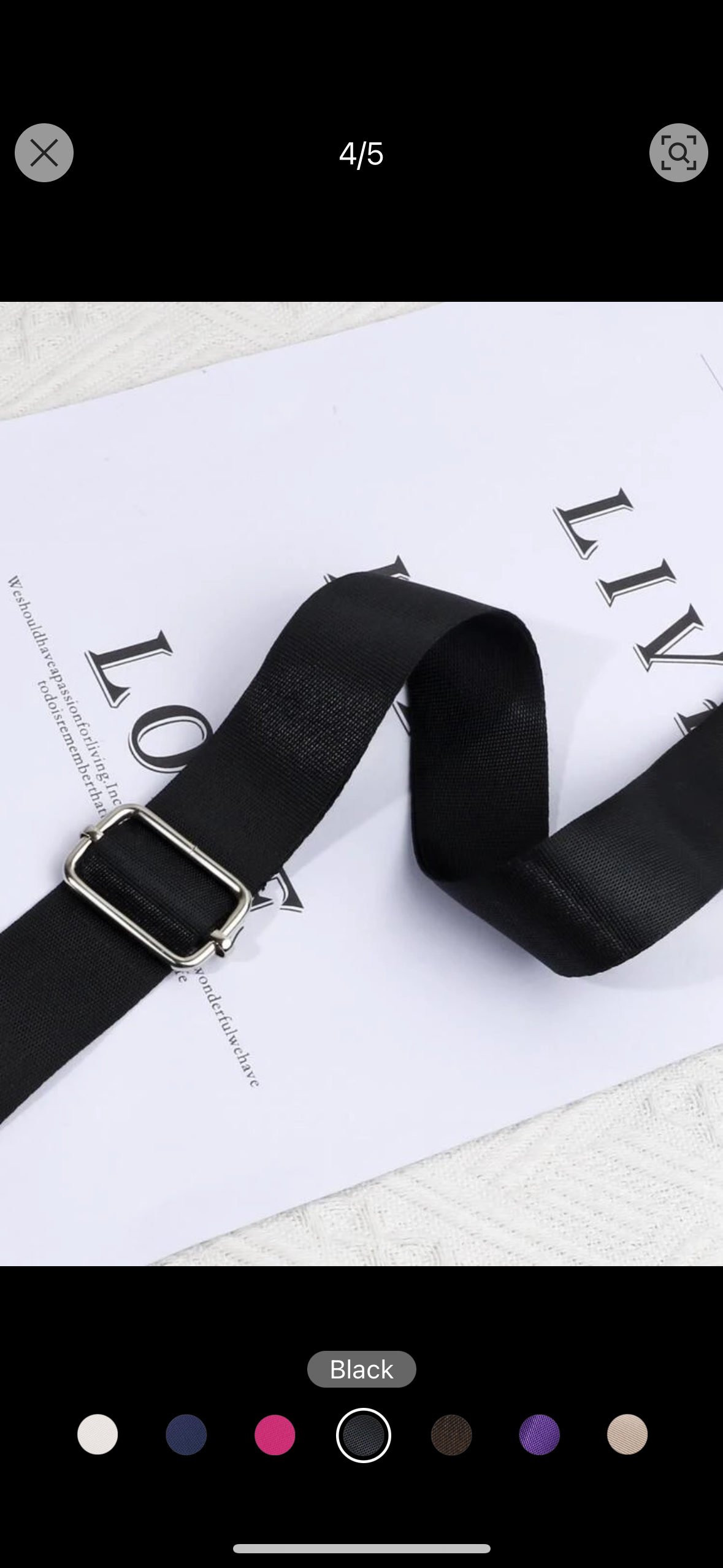 Black Sport strap with silver buckles