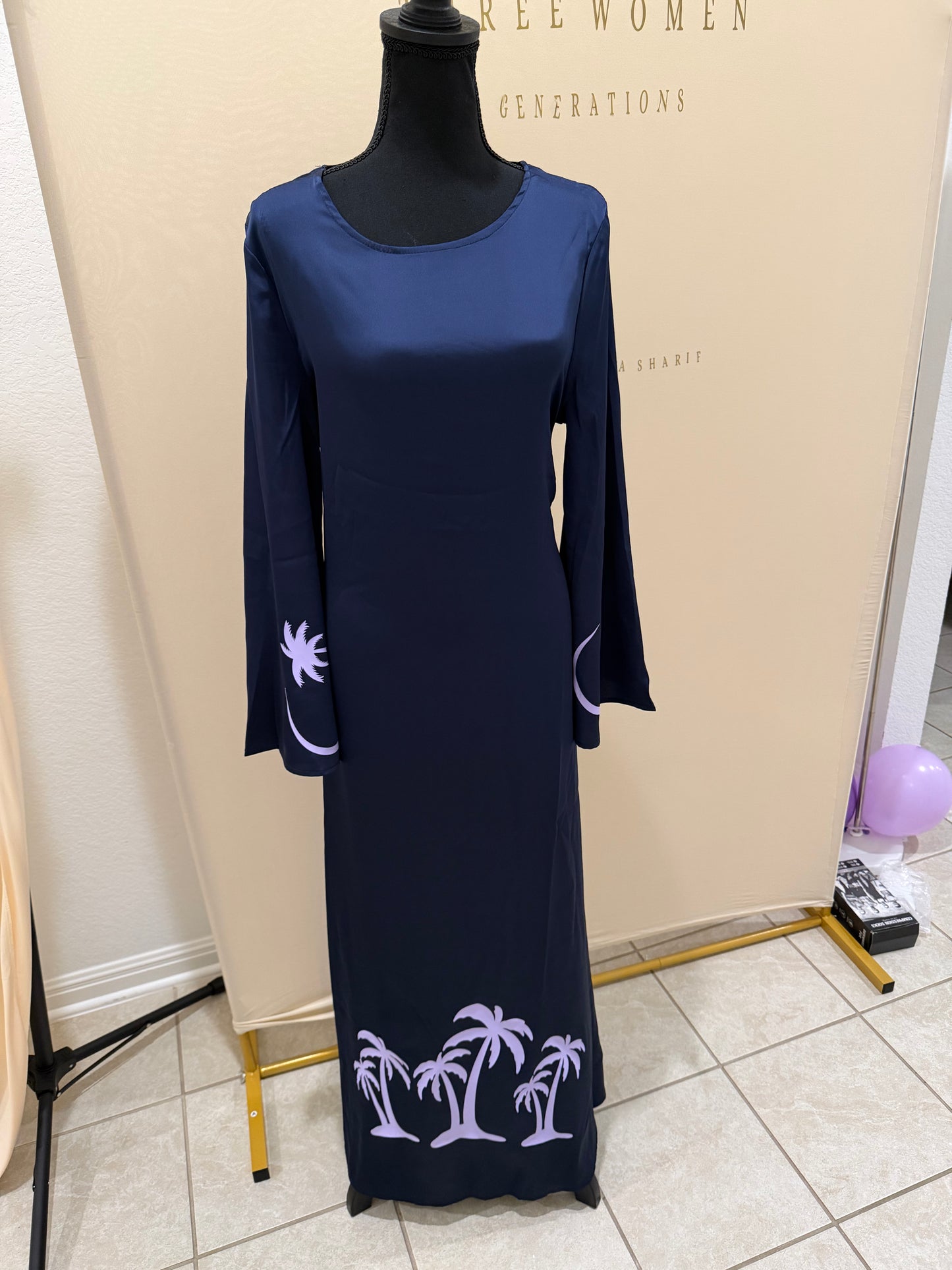Palm tree Abaya Dress