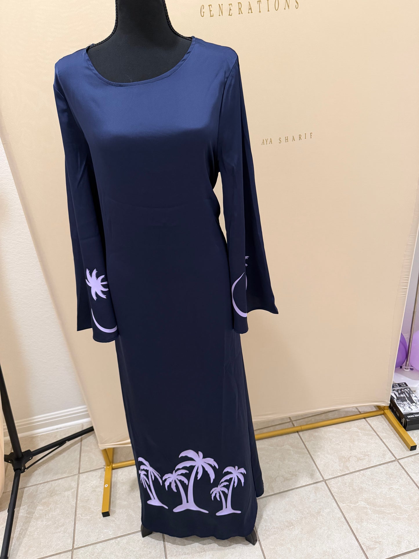 Palm tree Abaya Dress