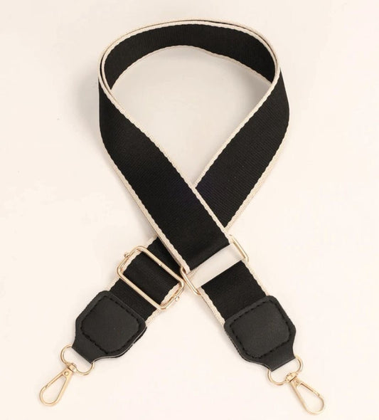 Black bagstrap with leather Customize me !